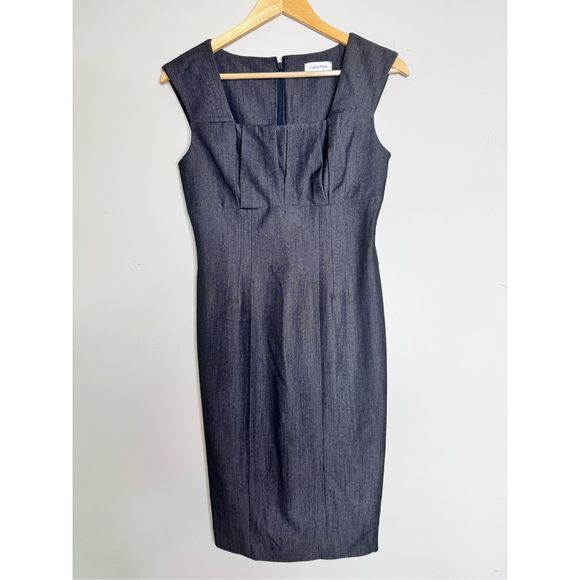Calvin Klein Dresses & Skirts - Calvin Klein grey empire waist pencil dress size 2